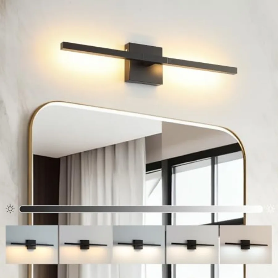 Brushed Vanity Light 24 Inch Modern Bathroom Light Fixtures 16W Wall Vanity Lamp Over Mirror, Dimmable 5CCT LED Wall Sconce for
