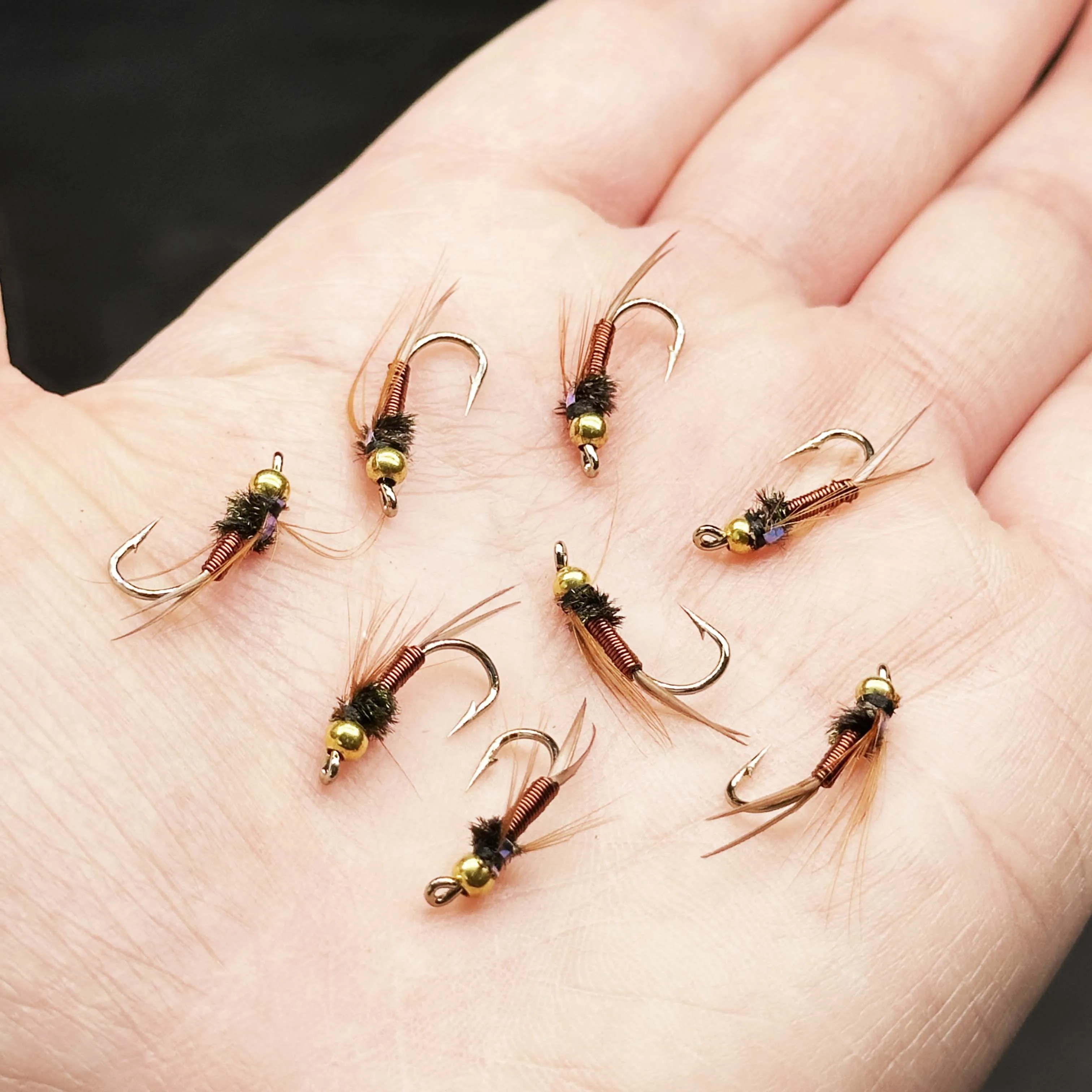 5/10 Stücke Fliegenfischen Lockt Künstliche Insekten Köder Brasshead Prinz Nymphe Süßwasser Forelle Lachs Hecht Bass Nass Flie Bionics Fliegen – Detail 8