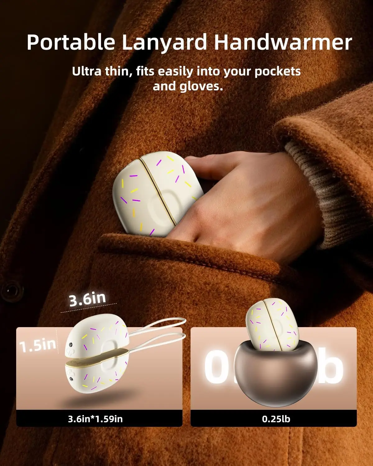 2025 جهاز تدفئة محمول مغناطيسي جديد قابل لإعادة الشحن، جهاز تدفئة محمول مع مصباح يدوي، هدية عيد الميلاد لكل من الرجال والنساء #3