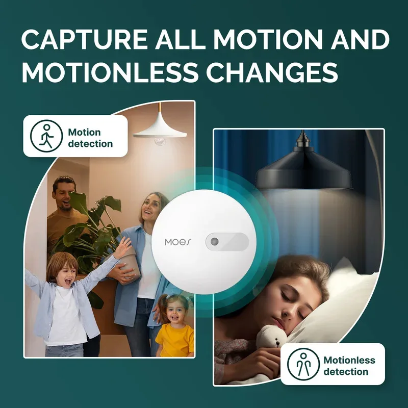 MOES ZigBee Human Presence Sensor Detector Radar Wave Detection Sensor for Home Security Tuya Smart Human body Exists Sensor