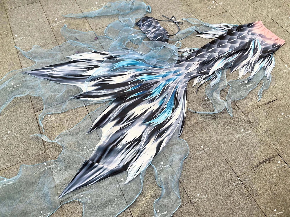 

Hot Stamping Shiny Mermaid Tail Diving Mermaid Floating Veil Adult Men And Women Oceanarium Performance Shooting Costumes