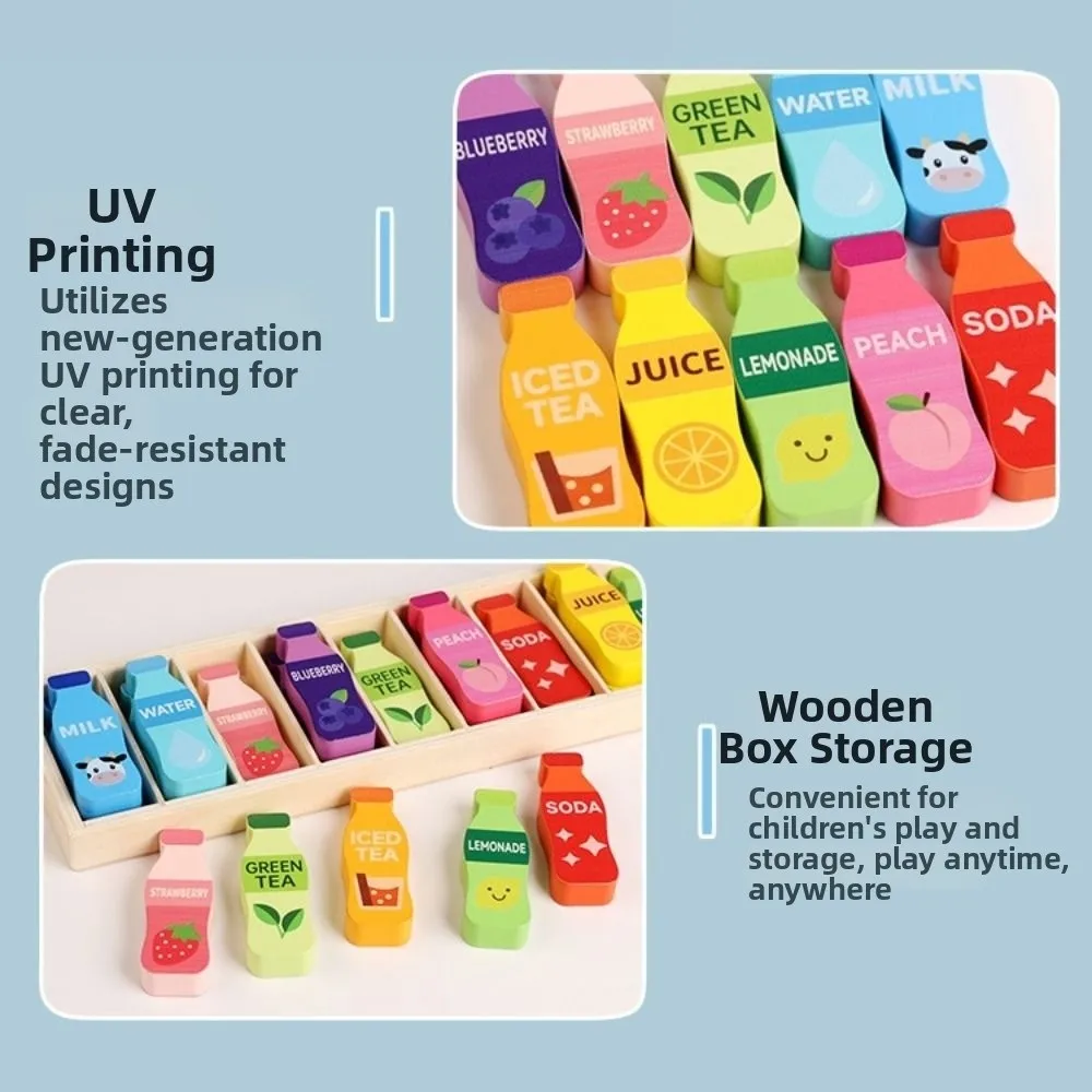 Creative Bottle Thinking Game Beverage Theme Logical Thinking Montessori Color Sorting Interactive Memory Training