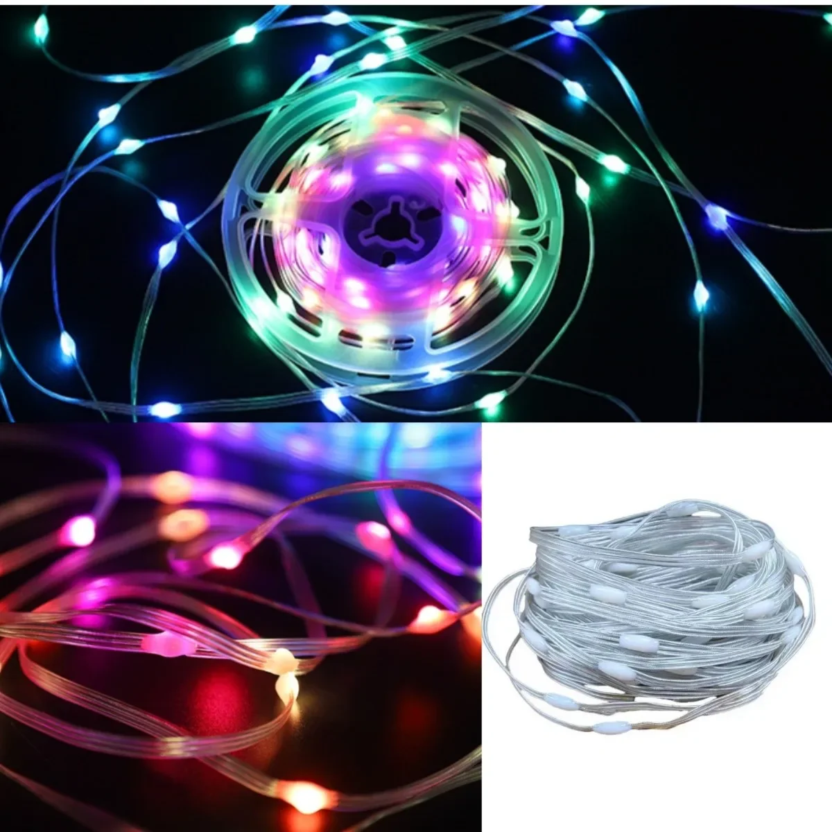 Smart 5M/10M WS2812B Bluetooth Fata Luci RGBIC Filo PVC Impermeabile USB Luce Della Stringa per la Cerimonia Nuziale Casa Festa Di Natale Decor