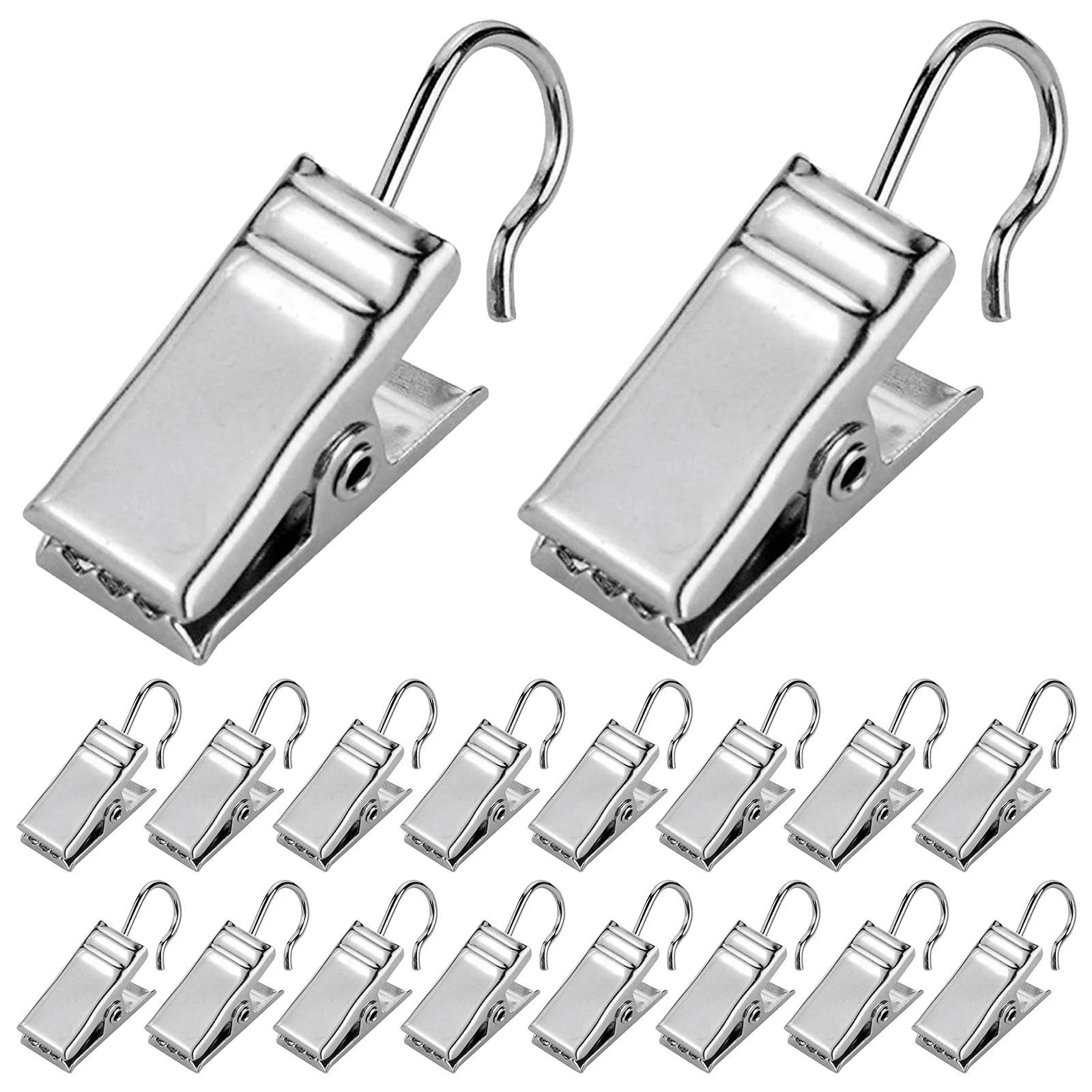 

30 pcs Curtain Clips Heavy Duty Metal For Hanging Lights Curtains Lamps Outdoor Socks Underwear Hat Holder Photo Clip Silver
