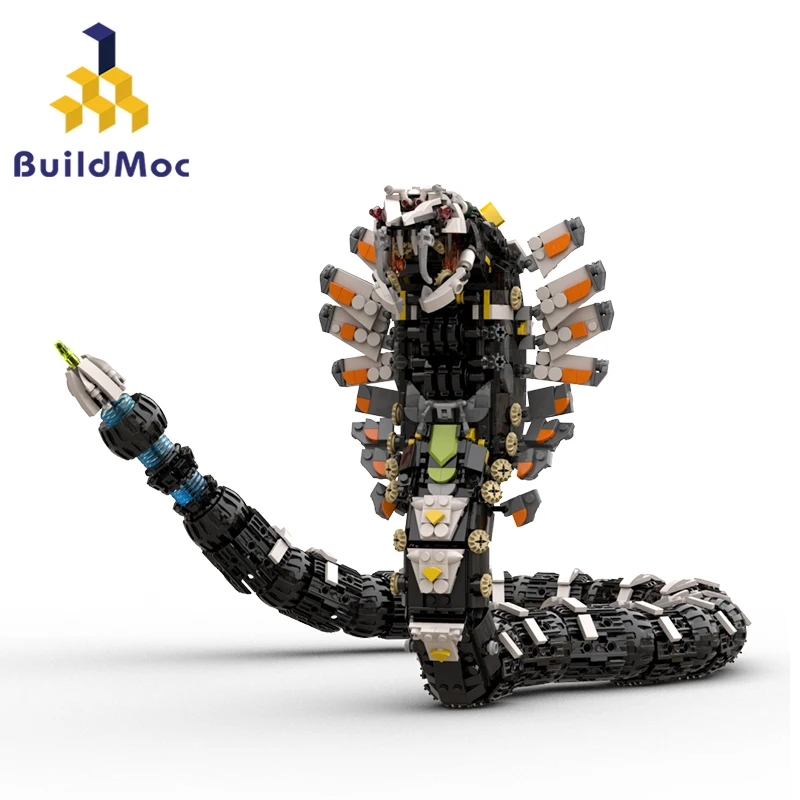 BuildMoc Horizon Slitherfang Monster Building Blocks West Zero Dawn Vipersed wąż bestia cegły zabawki na prezenty urodzinowe dla dzieci