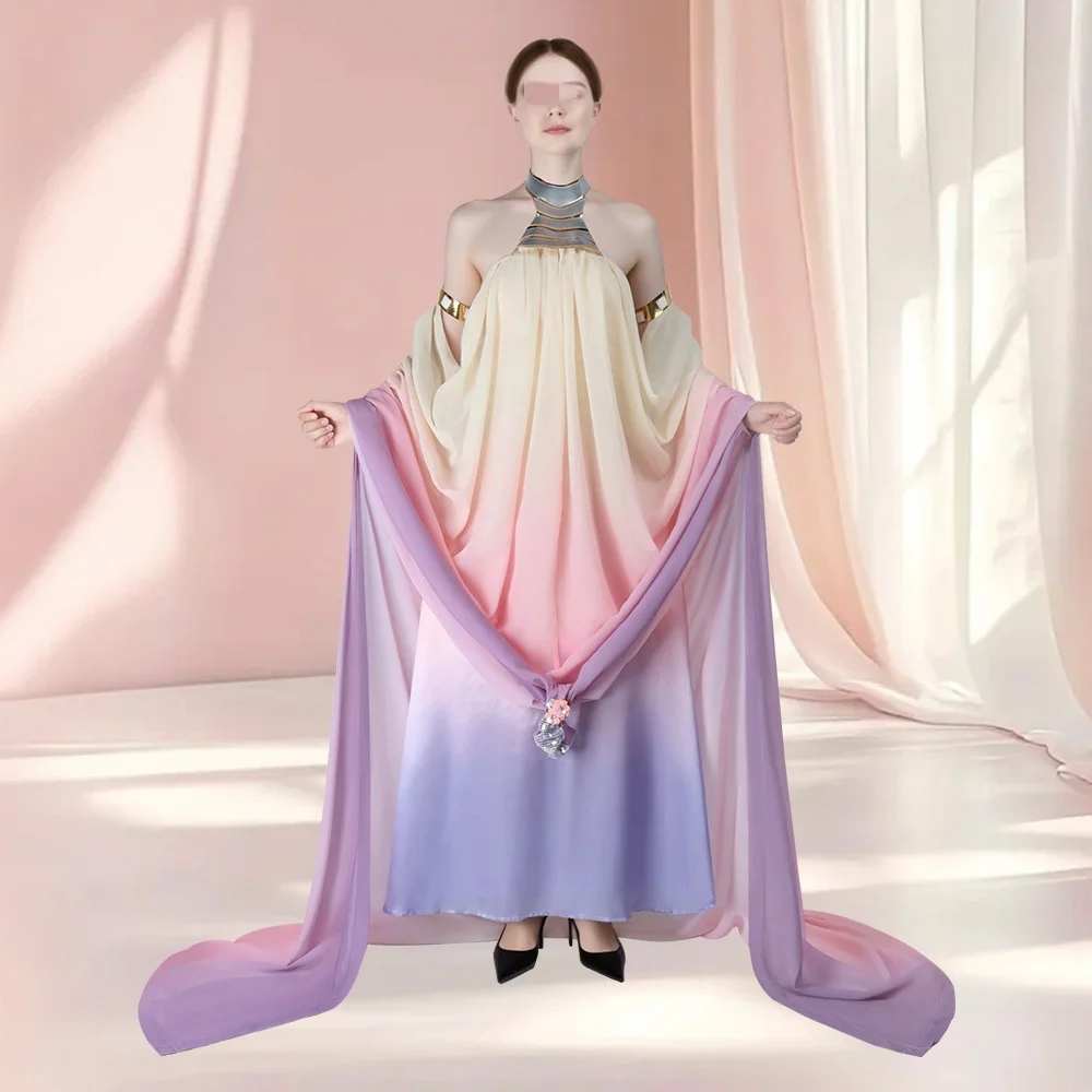 

Костюм для Хэллоуинской карнавальной вечеринки: Платье Падме Амидалы, классический наряд королевы, длинная элегантная юбка с открытой спиной, женская униформа