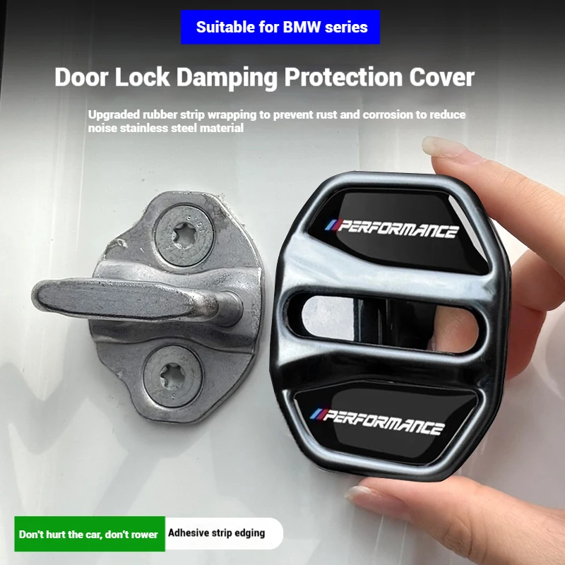 

In the car accessories 4pcs/set,Car Door Lock Cover Stickers For BMW 3 5 Series X1 X3 X4 X5 G20 G32 F48 G01 G02 F15 G05 G07 G11