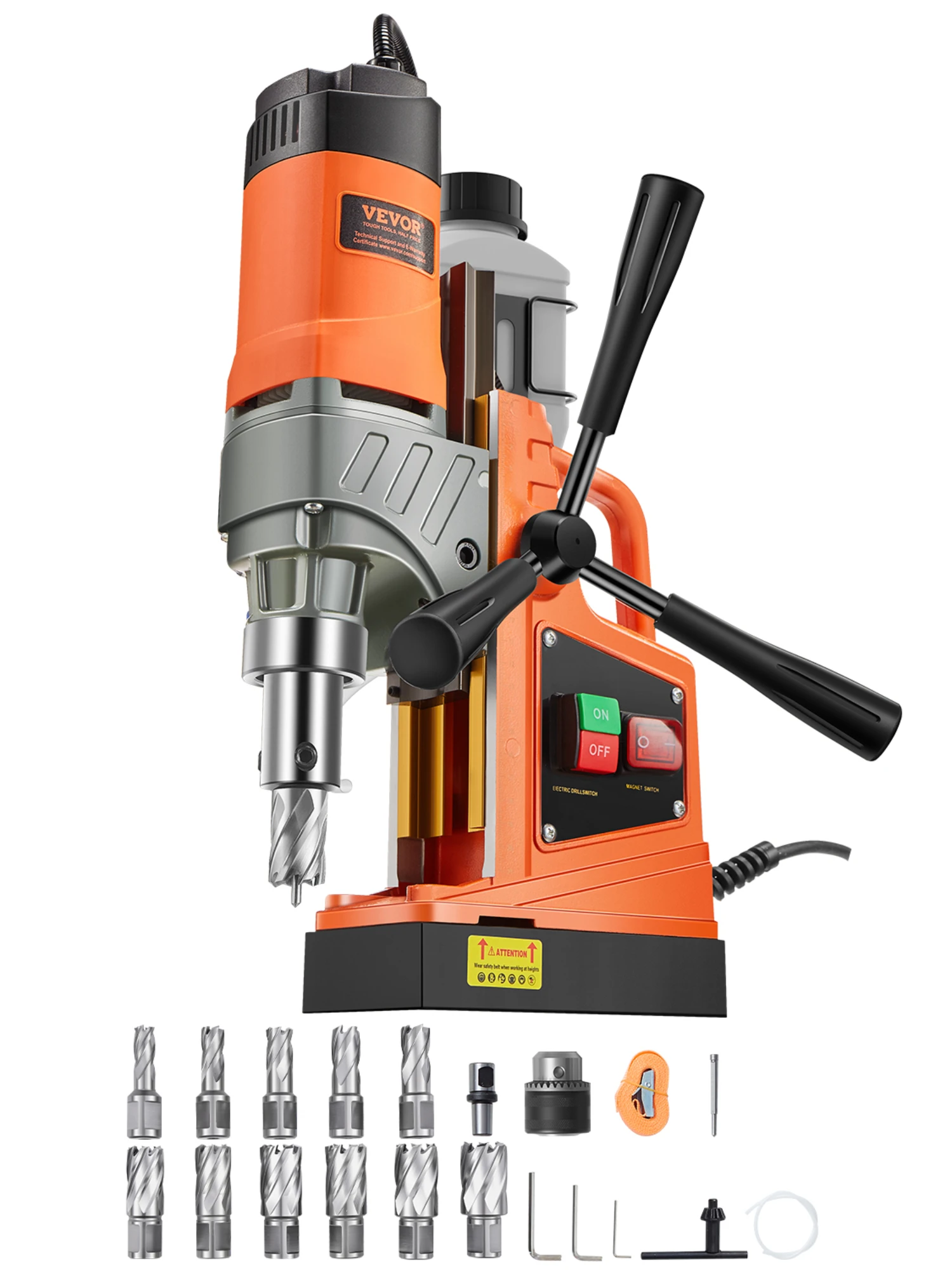 SucceBuy 11 stuks magnetische boormotor 1,6 inch 1450 W saai diameter 850 rpm snelheid 2810 lbf draagbare elektrische mag-boormachine - afbeelding 2
