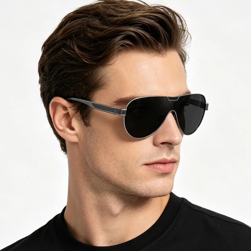 Luxury Polarized Sunglasses Men Brand Designer Pilot Metal Big Sun Glasses Male Fashion Aviation Eyewear Lunette De Soleil