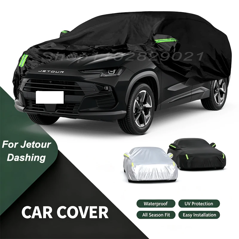 Full Car Cover For Jetour Dashing Dasheng All Weather Outdoor Snow Sun UV Dustproof with Reflective Strips Wind Straps