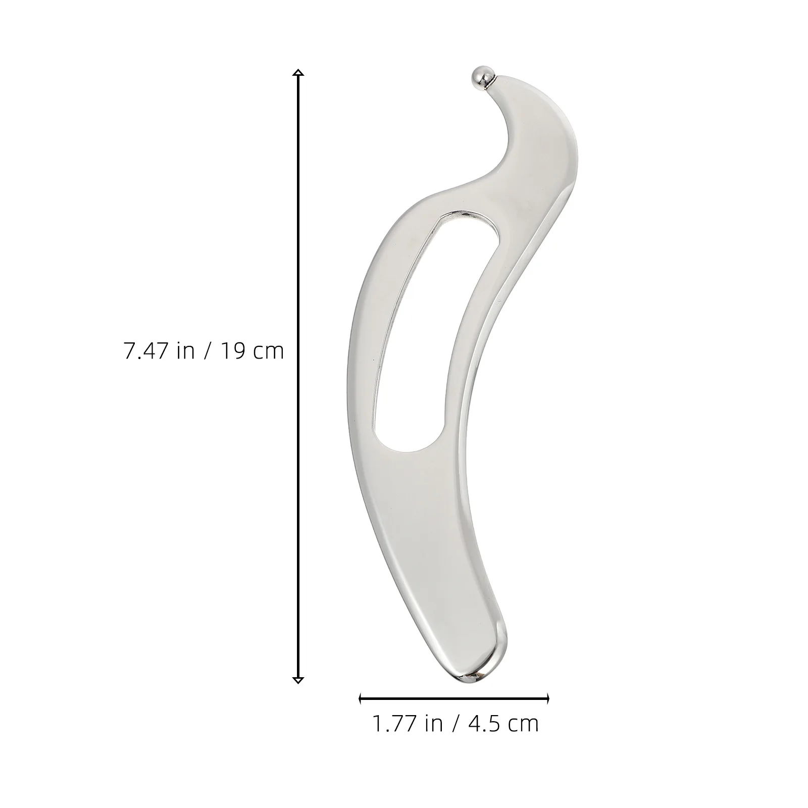1 قطعة لوح مكشطة غوا شا من الفولاذ المقاوم للصدأ المتين حواف مصقولة ناعمة لاسترخاء العضلات وتخفيف التوتر وجسم الوجه