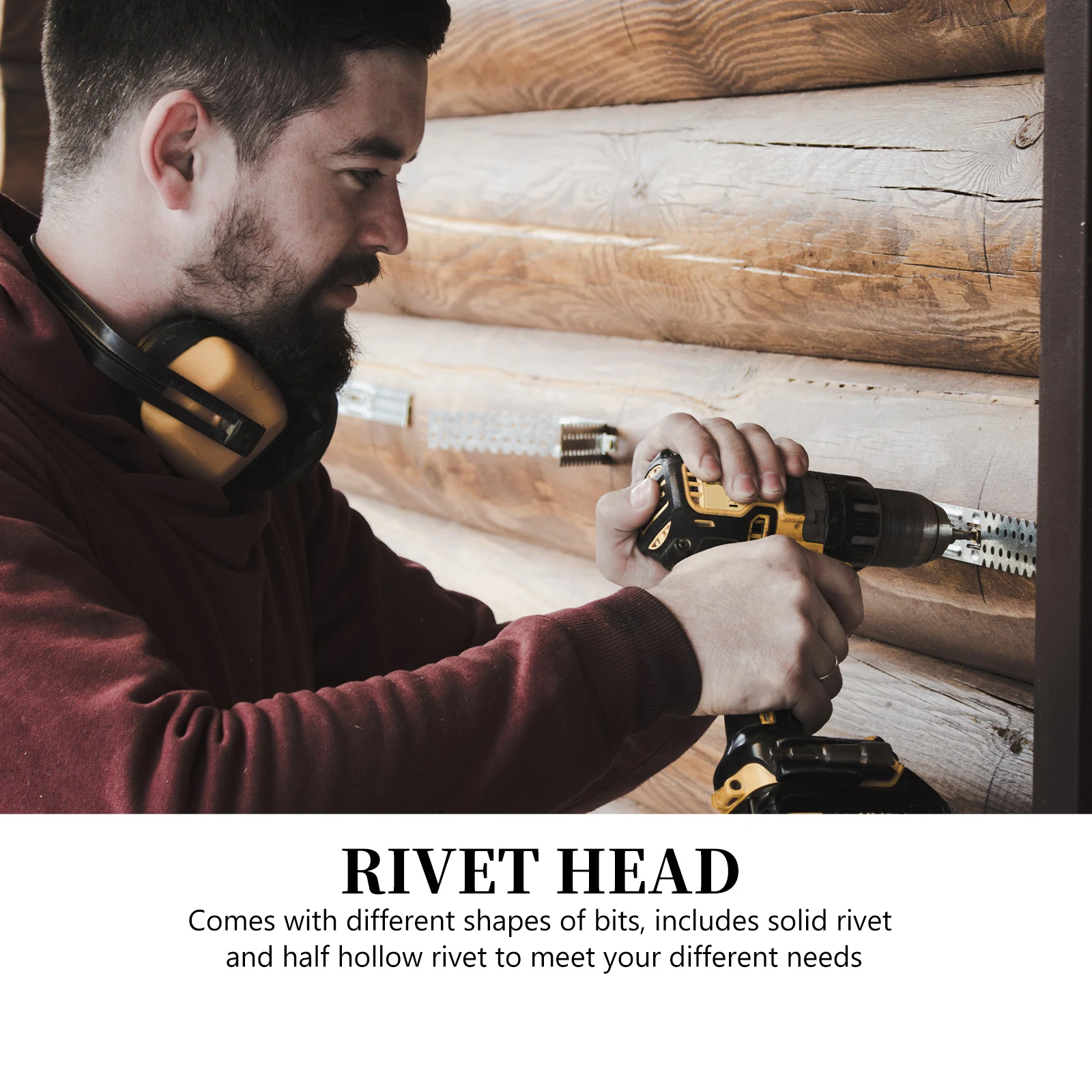 2 szt. Głowice do nitownicy pneumatycznej, pełne i półpuste, do nitownic pneumatycznych, trwałe końcówki zamienne