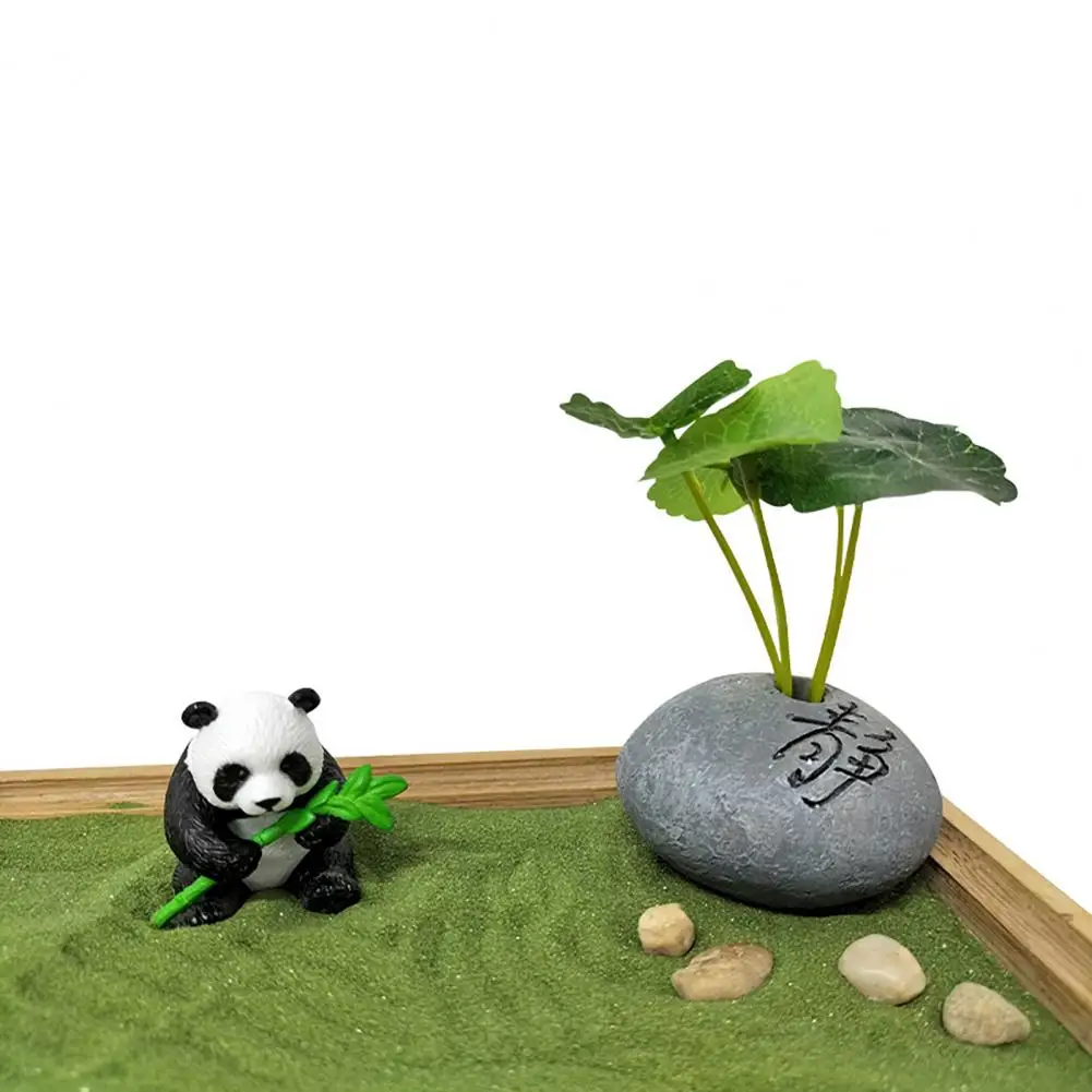 Mini Zen Garden Kit Panda Miniature Landscape Zen Garden Japanese Zen Garden Desktop Ornament for DIY Relaxation Home Office Dec