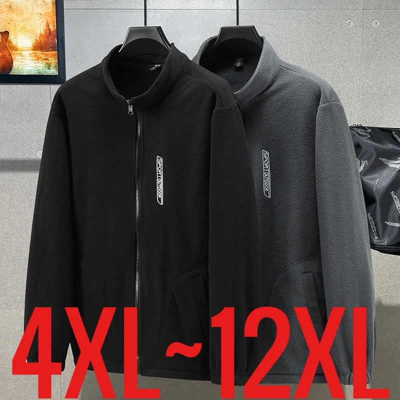 حجم كبير 12XL الرجال سترة زمم معطف الشتاء القطبية الصوف الخريف اضافية كبيرة مخزن كبير 6xl 7xl 8xl 9xl 10xl العمل الدافئ في الهواء الطلق #1