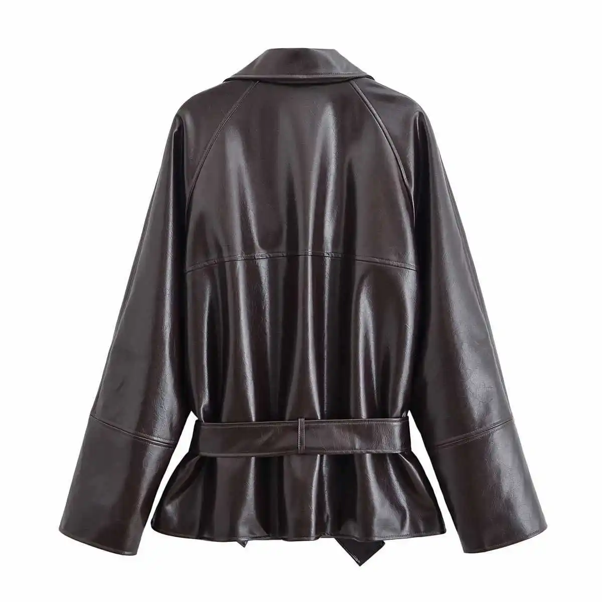 レディース ベルト付きラップコートとショートパンツのセット おしゃれな秋の服装 ヨーロッパスタイルの高品質