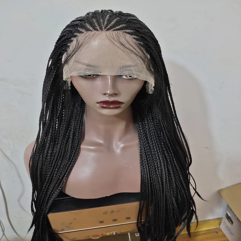 13x4 Deep Lace Braided Wig Synthetic Lace Front Wig Free Part Braid African With Baby Hair Braided Knotless Box Braided Wig
