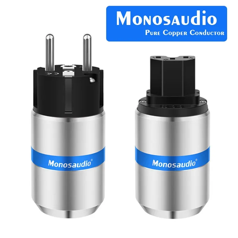 Monosaudio E106/F106 99.998% czysta miedź 24K złota/rod Plating EU Schuko złącze wtyczka zasilania HIFI DIY kabel