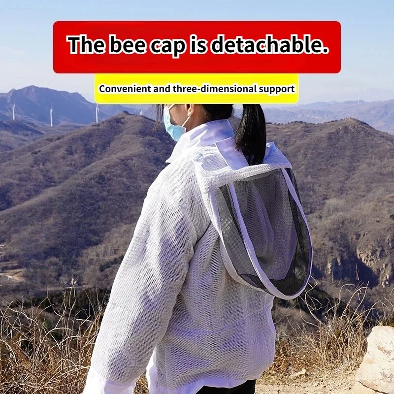 

1set Beekping Suit Anti Bee Suit Bee Cloth for Beekeeper Suit White 3 Layer Net Bee Jacket Apiculture Equipment Beekeeping Tools