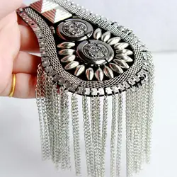 Shoulder Brooch Long Tassel Chain Punk Jewelry Lightweight Brooch Pin Men Women Epaulette Shoulder Jewelry Clothes Decor