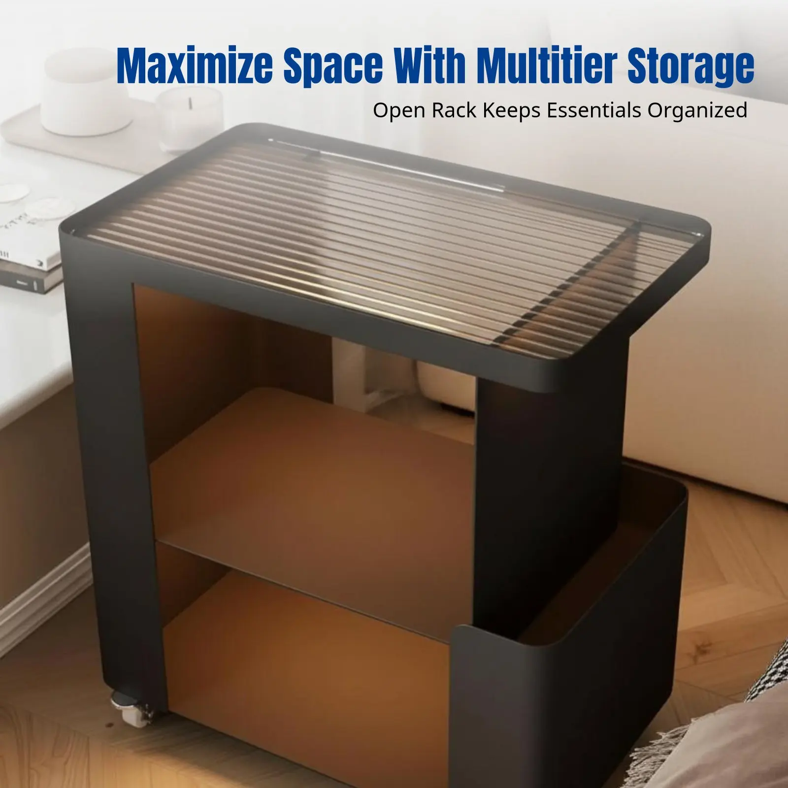 

Современный передвижной приставной столик, многоуровневая тумба для хранения, прикроватная тумбочка, маленький кофейный столик, тумба для дивана в гостиную