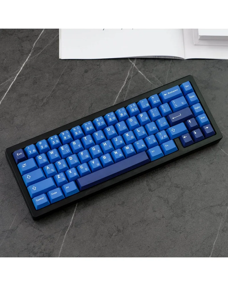 Blue keycap 129 keys PBT material Original height Five-sided sublimation Suitable for a variety of mechanical keyboards