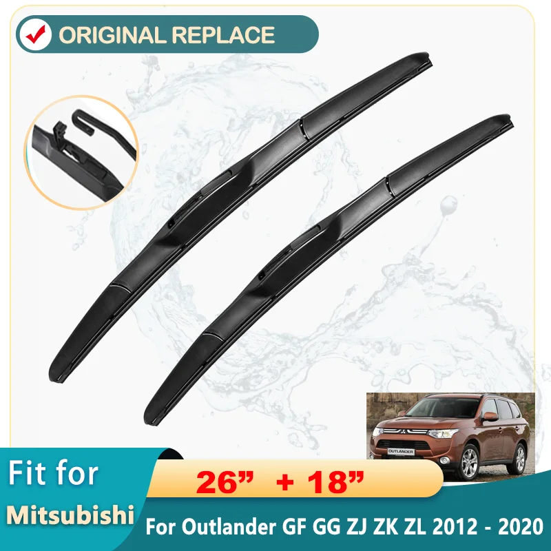 

Car Wiper LHD Front Wiper Blades For Mitsubishi Outlander GF GG ZJ ZK ZL 2012 - 2020 Windshield Windscreen Window 26"+18"