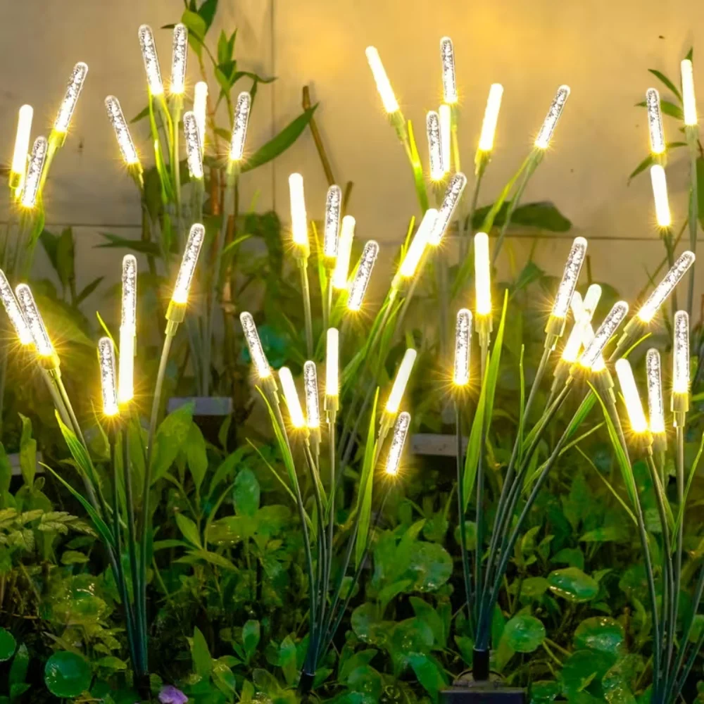 1/2/4PCS Solar Bubble Reed Garden Lights Outdoor Waterproof LED Pathway Lights For Yard Patio Decor