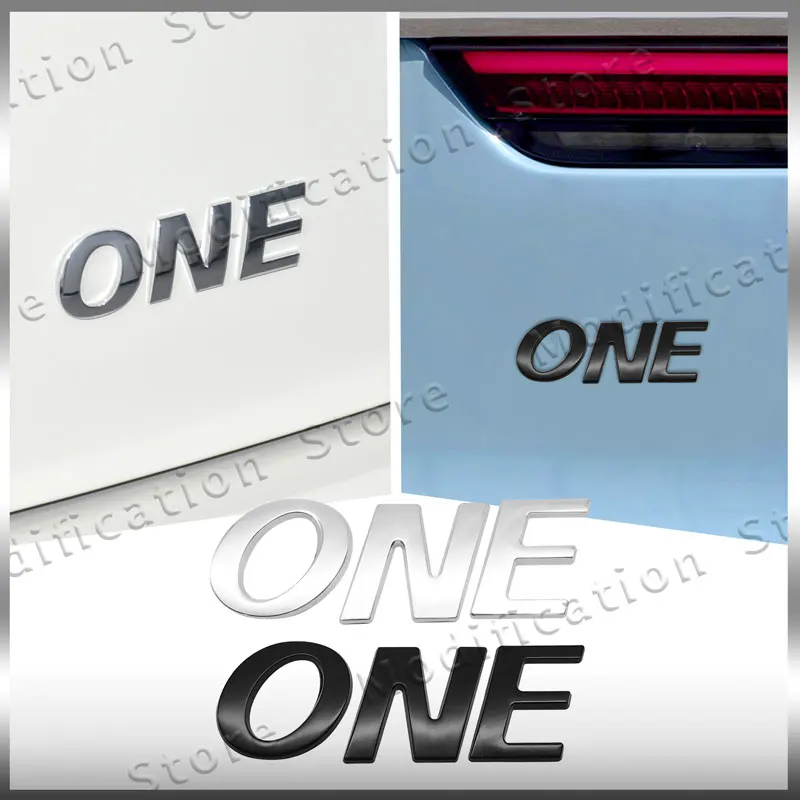3D Metal ONE Letter Logo Car Rear Trunk Fender Emblem Decal Sticker For  MINI Cooper S R53 R56 R60 F60 F54 F61 Countryman