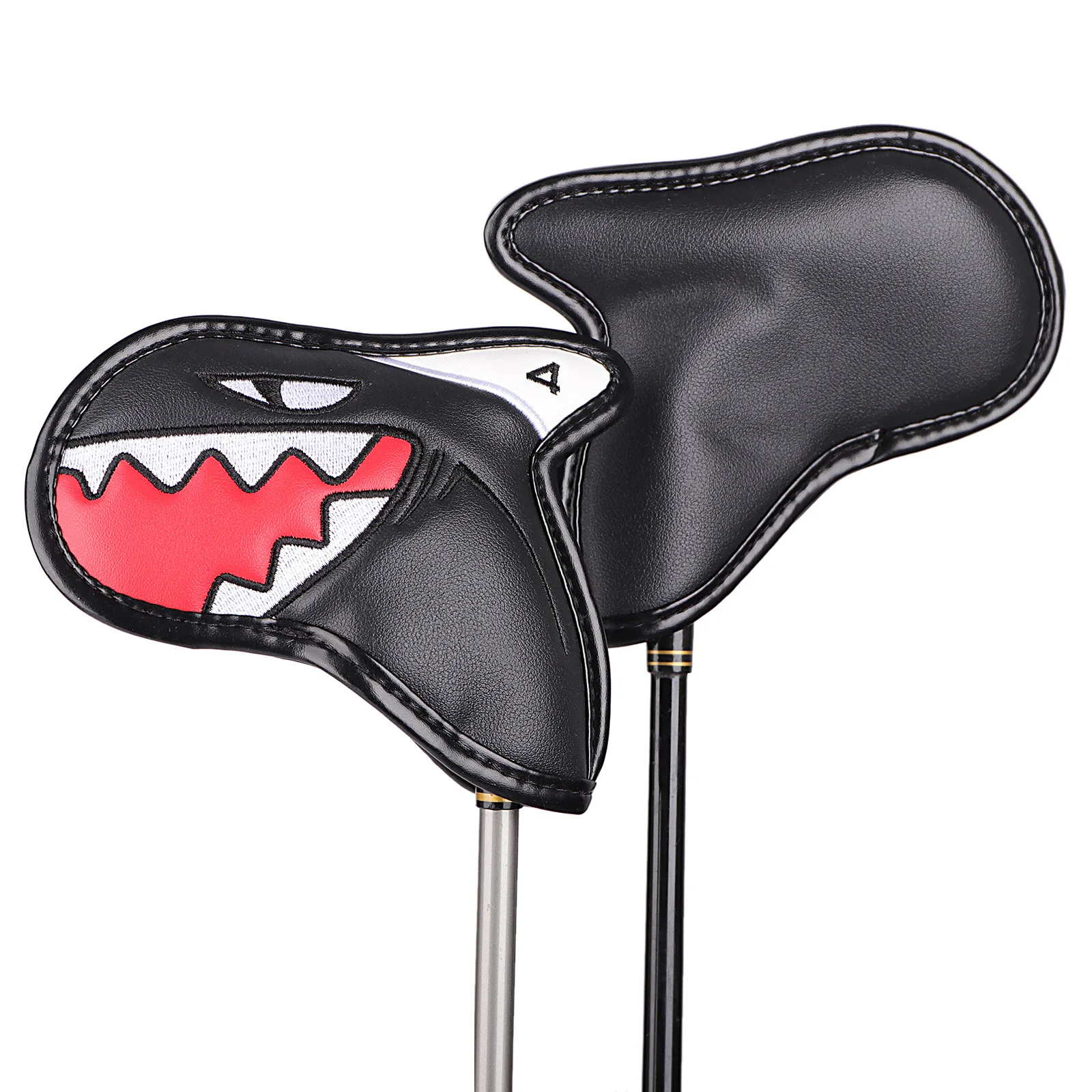 Golf Club Covers: PU Waterproof Shark-Print, Irons, Half-Circle, Right-Angle Putter Head Cover