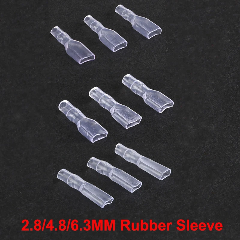 100 sztuk 2.8mm 4.8mm 6.3mm gumowy pokrowiec Case dla 2.8MM 4.8MM 6.3MM złącze zaciskowe złącze widełkowe Terminal Cap wtyczka wiosna
