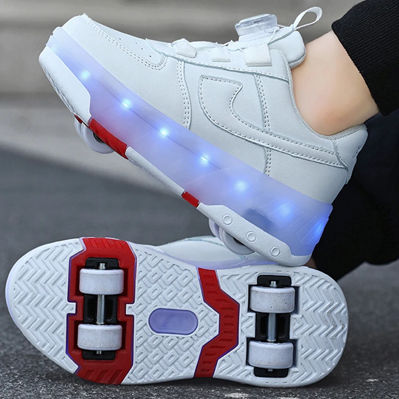 Zapatos informales para niños y niñas, zapatillas de Patinaje con luz LED, recargable por USB, para ocio