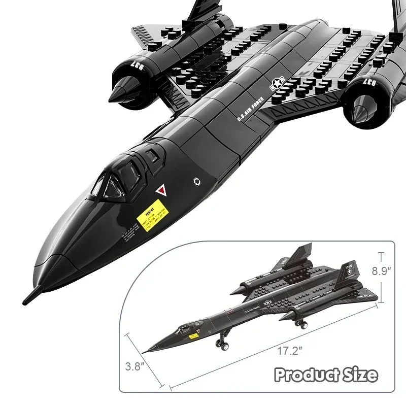 

Airplane SR-71 Space Fighter Model Blackbird Toy Plane Set Model Airplane DIY Children 183PCS Building Block Toy Assembling Toys