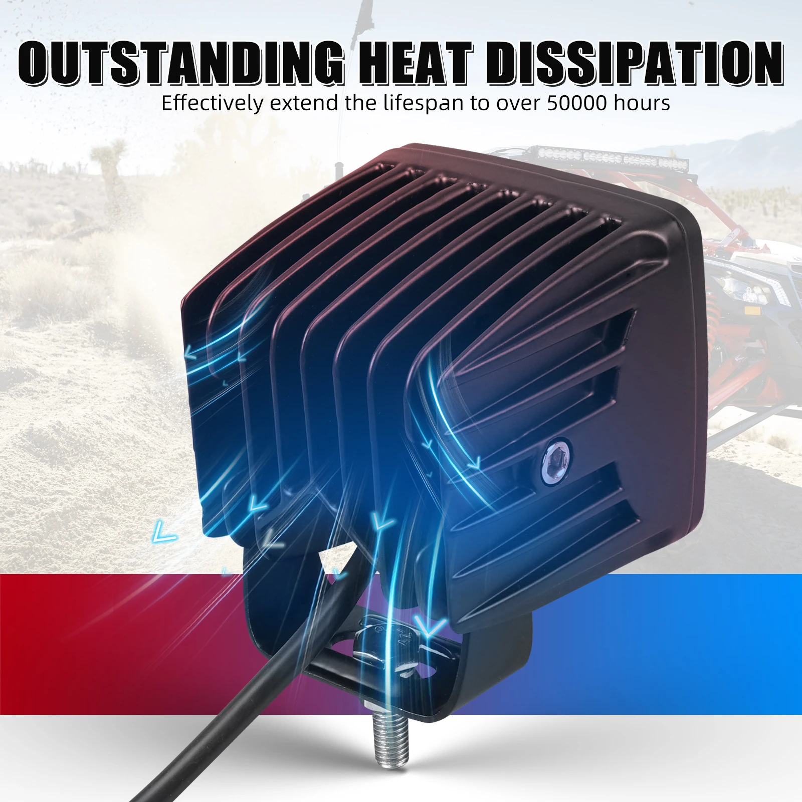 Para Can-Am X3 Kit de luz de trabajo 20W Pod Combo haz de luces de respaldo para Can Am Maverick X3 para Polaris RZR XP 1000