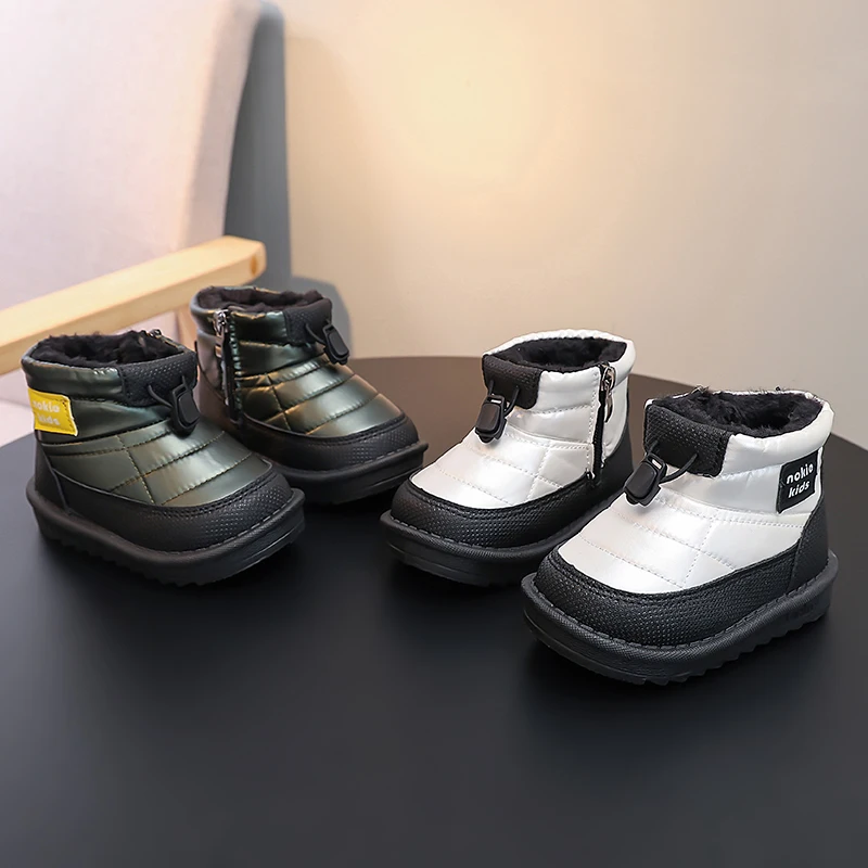 

Baby Snow Boots Soft Bottom Toddler Walking Shoes Waterproof Non-slip 2026 Brand New Kids Short Boots Pull Rope Trendy Fashion