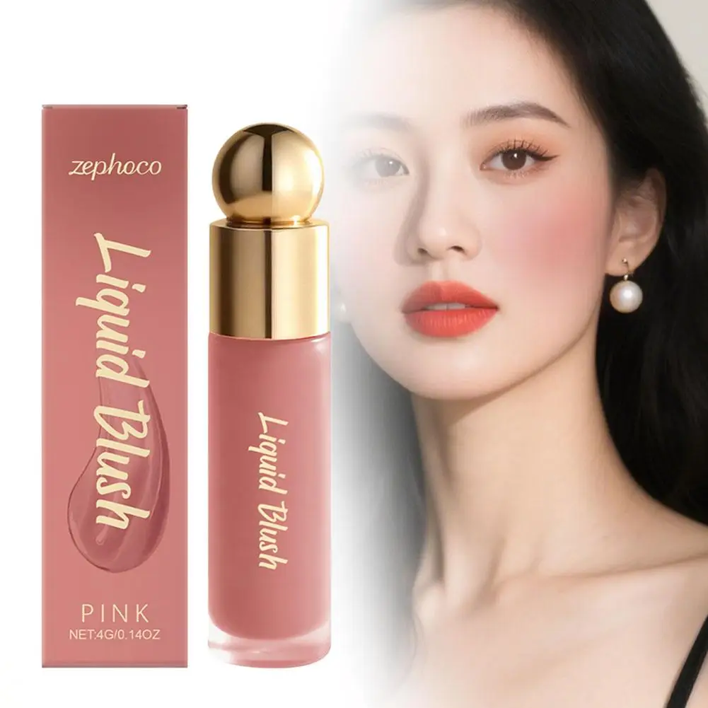 أحمر خدود سائل مرطب ماركة Zephoco أرجواني وردي أحمر وجه شفاه عين 3in1 أحمر خدود طبيعي ناعم يدوم طويلاً #2