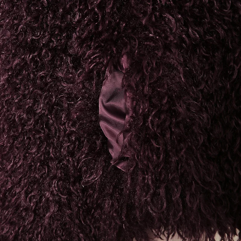 losse harige jas met grote revers pluizige rode effen pluche jas van imitatiewol luxe casual stijlvolle nieuwe 2025, korte nepbontjas voor dames