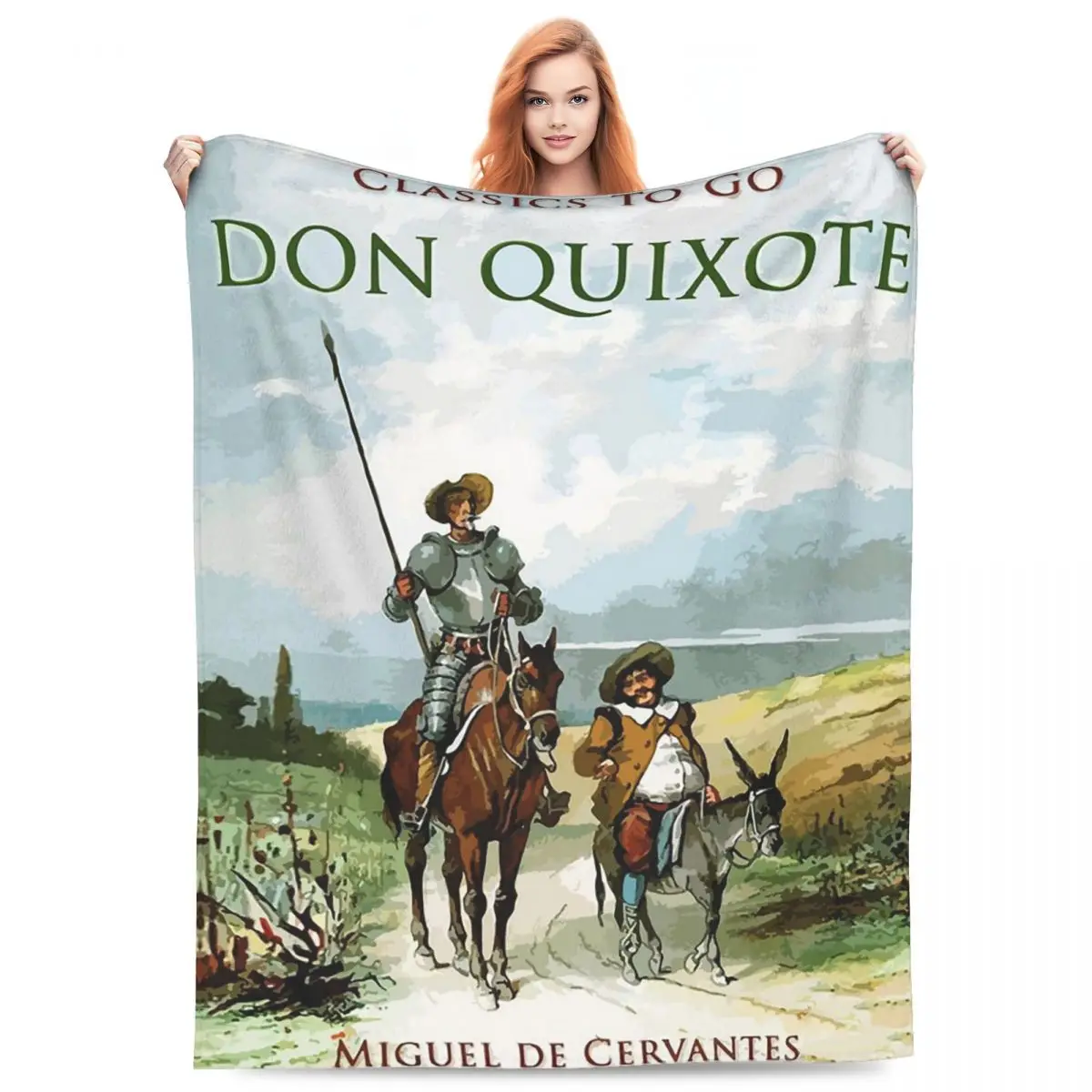 

Don Quixote Blanket Fleece Sofa Throw Blanket Lightweight Throw Blankets for Home Bedroom Office Throws Bedspread Quilt