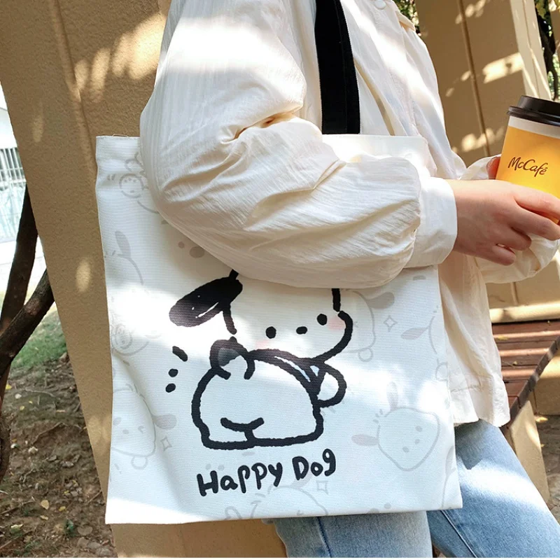 Bolso de lona de gran capacidad para mujer, bolsa de estilo universitario, bolso de mano de Graffiti japonés, venta al por mayor