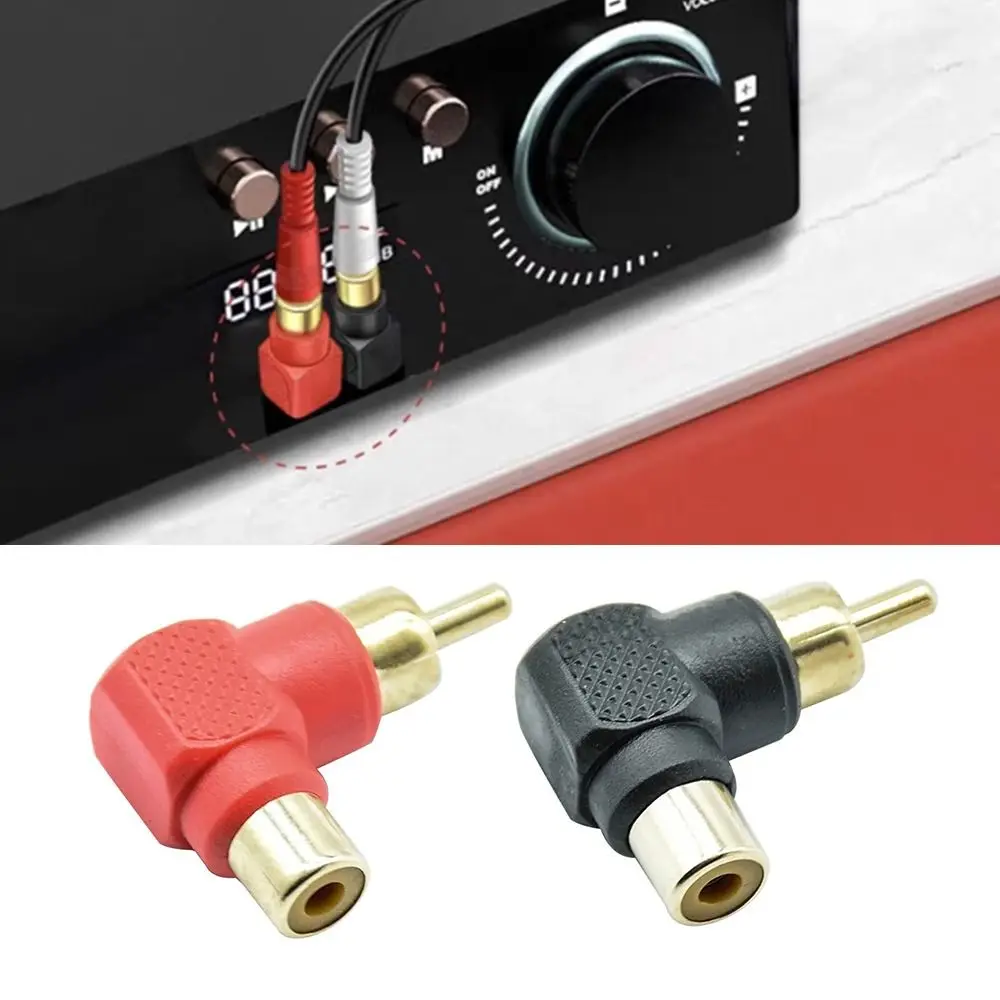 90 Degree RCA Right Angle Connector L-shaped Lotus RCA Right Angle Elbow 90 Degree Elbow Audio Adapter M/F High-quality