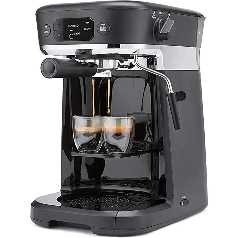 

All-in-One Occasions Specialty Pods Coffee Maker, 10-Cup Thermal Carafe, and Espresso with Milk Frother and Storage Tray, Black