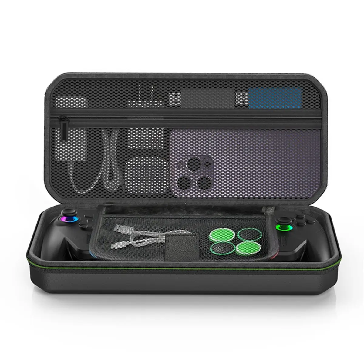 Para Ally X Estuche de transporte portátil EVA bolsas de almacenamiento para consola de juegos a prueba de golpes con Protector de pantalla + tapa de Joystick