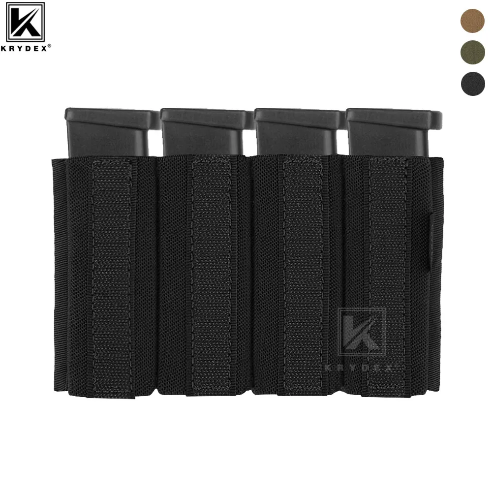 

KRYDEX Tactical Quadruple Elastic Mag Insert Pouch fit 1911 Magazines for MK3 MK4 Chest Rig Built-in Mag Holder Hunt Accessories