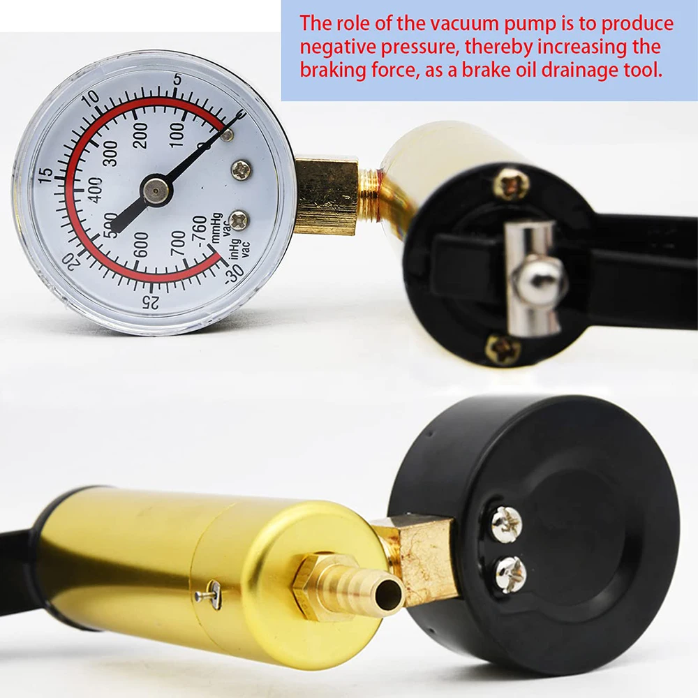 Podofo Multifunktionales Auto-Vakuumpumpen-Set, Handgehaltenes Bremsenentlüftungs- und Prüfgerät-Set für Auto, Motorrad, LKW, Vakuumpumpen-Organizer – Detail 5