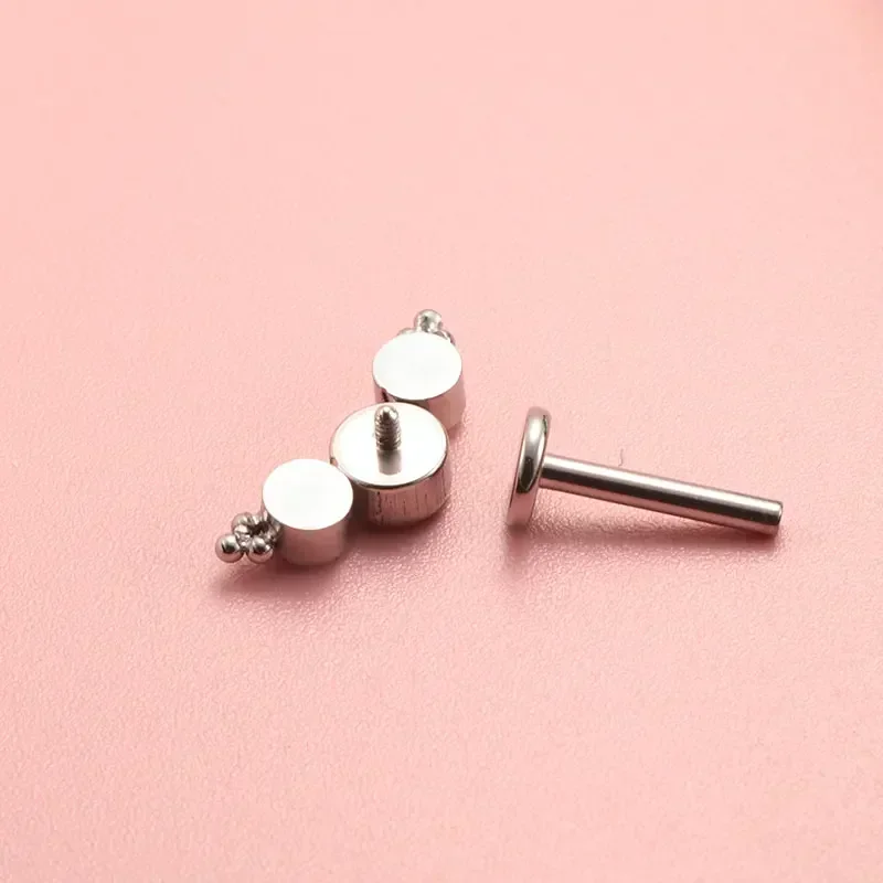 ASTM F136 Titanium Piercing 16/18G Cluster CZ Labret Lip Monroe Cartilage Ear Stud Internally Threaded Conch Ring Helix Piercing