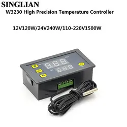 W3230 Mini Digital Temperature Controller 12V 24V 220V Thermostat Regulator Heating Cooling Control Thermoregulator With Sensor