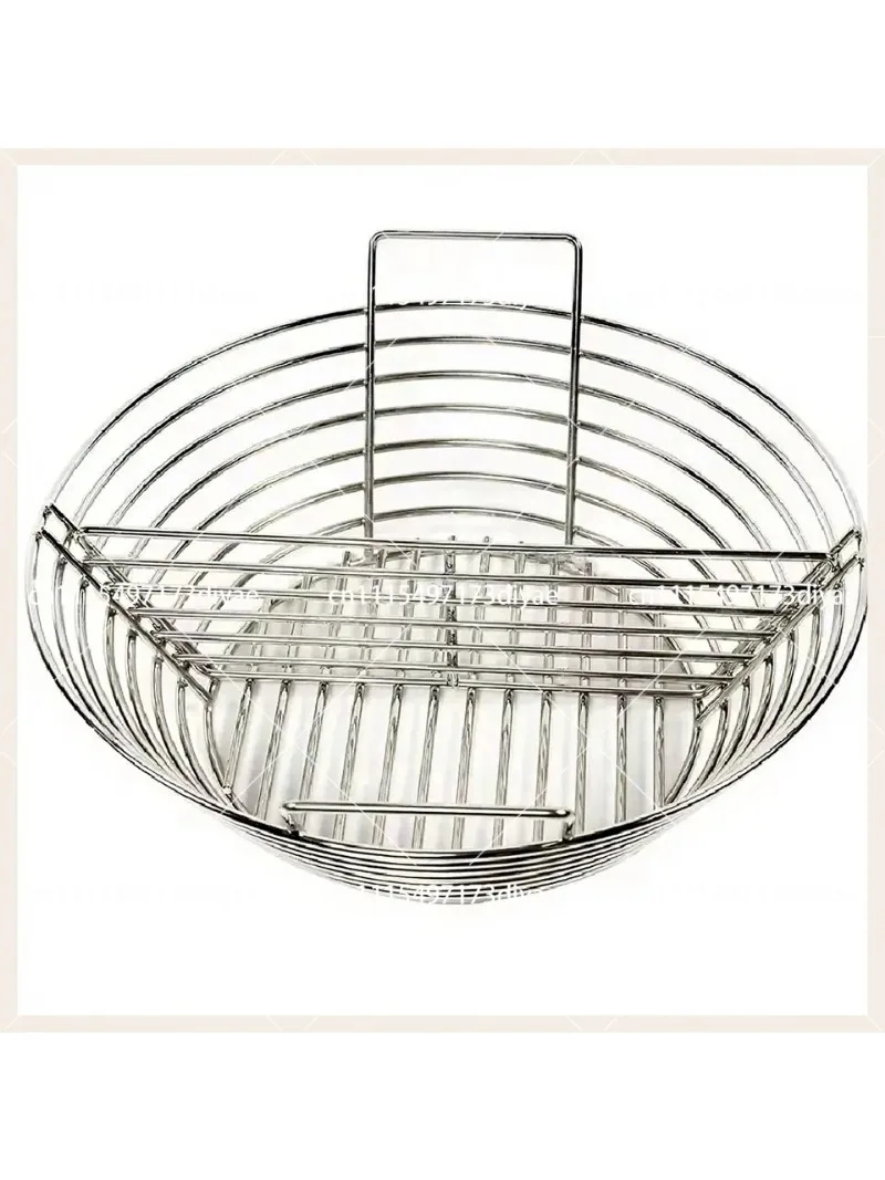 Stainless Steel Charcoal Basket for BBQ with Partition, Outdoor Grilling Leak-Proof Net