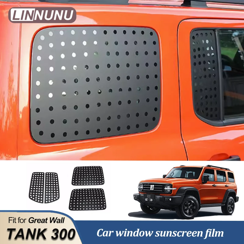 LINNUNU for Great Wall TANK 300 Car window stickers heat insulation and sunscreen film modification trunk side window decoration