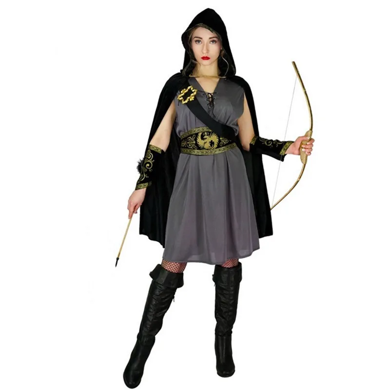 Women Halloween Hunter Archer Costumes Female Warrior Cosplay Carnival Purim Parade Masquerade Stage Role Play Show Party Dress