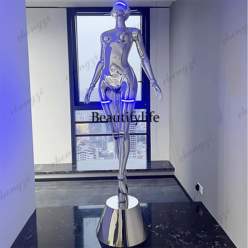 A74 large ornament floor lamp trend bar technology punk style electroplating floor decoration