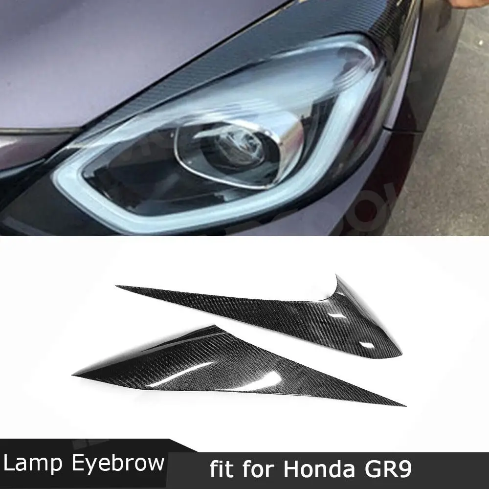 

JMCARCOOL For Honda Fit For Jazz GR9 2020-2022 Car Front FogLamp Cover Trim Headlight Eyebrow Sticker Carbon Fiber Car Styling
